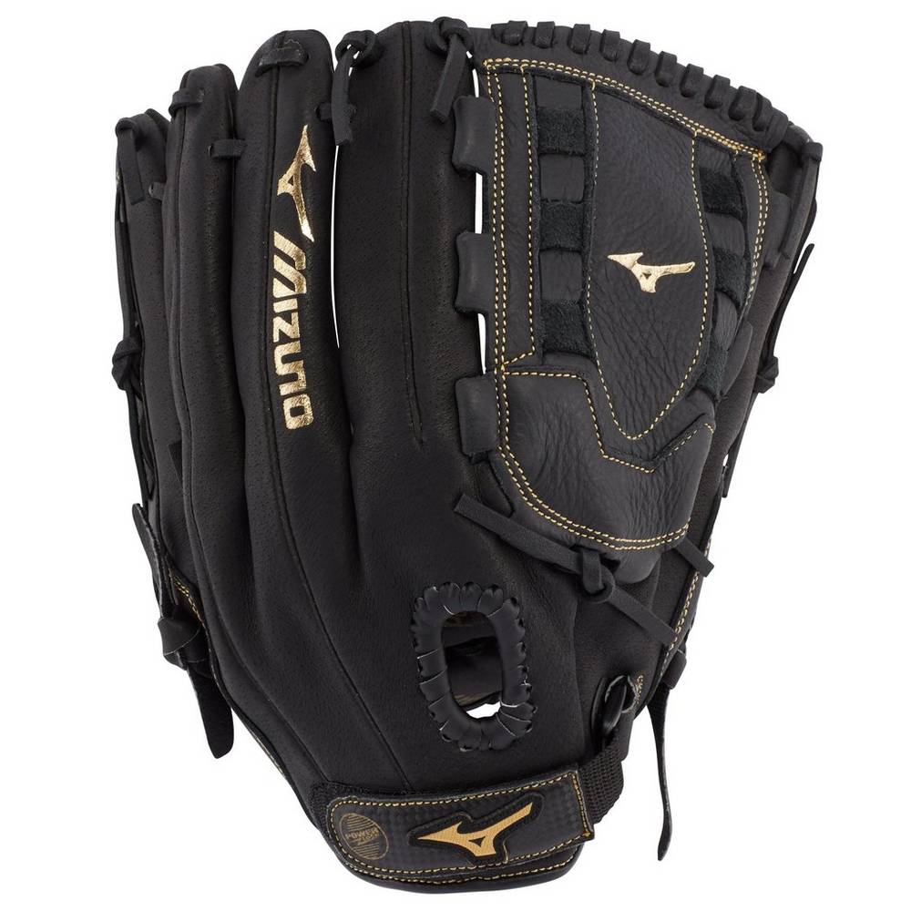 Guantes Mizuno Premier Series Slowpitch 12.5" Hombre Negras/Doradas Ofertas YNPE-78240